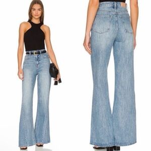 Pistola Ruby High Rise Palazzo Wide Leg Jeans in Othello 26 Preppy Coquette